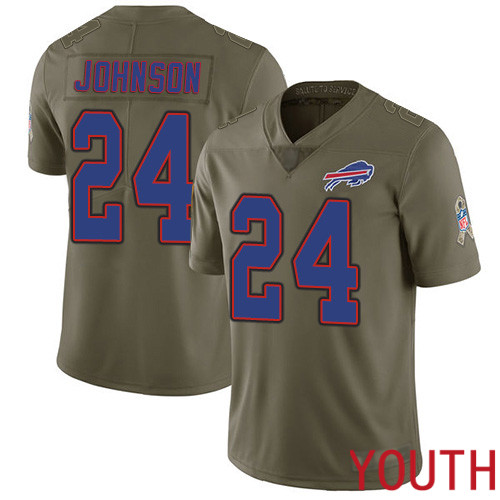 Youth Buffalo Bills #24 Taron Johnson Limited Olive 2017 Salute to Service NFL Jersey->youth nfl jersey->Youth Jersey